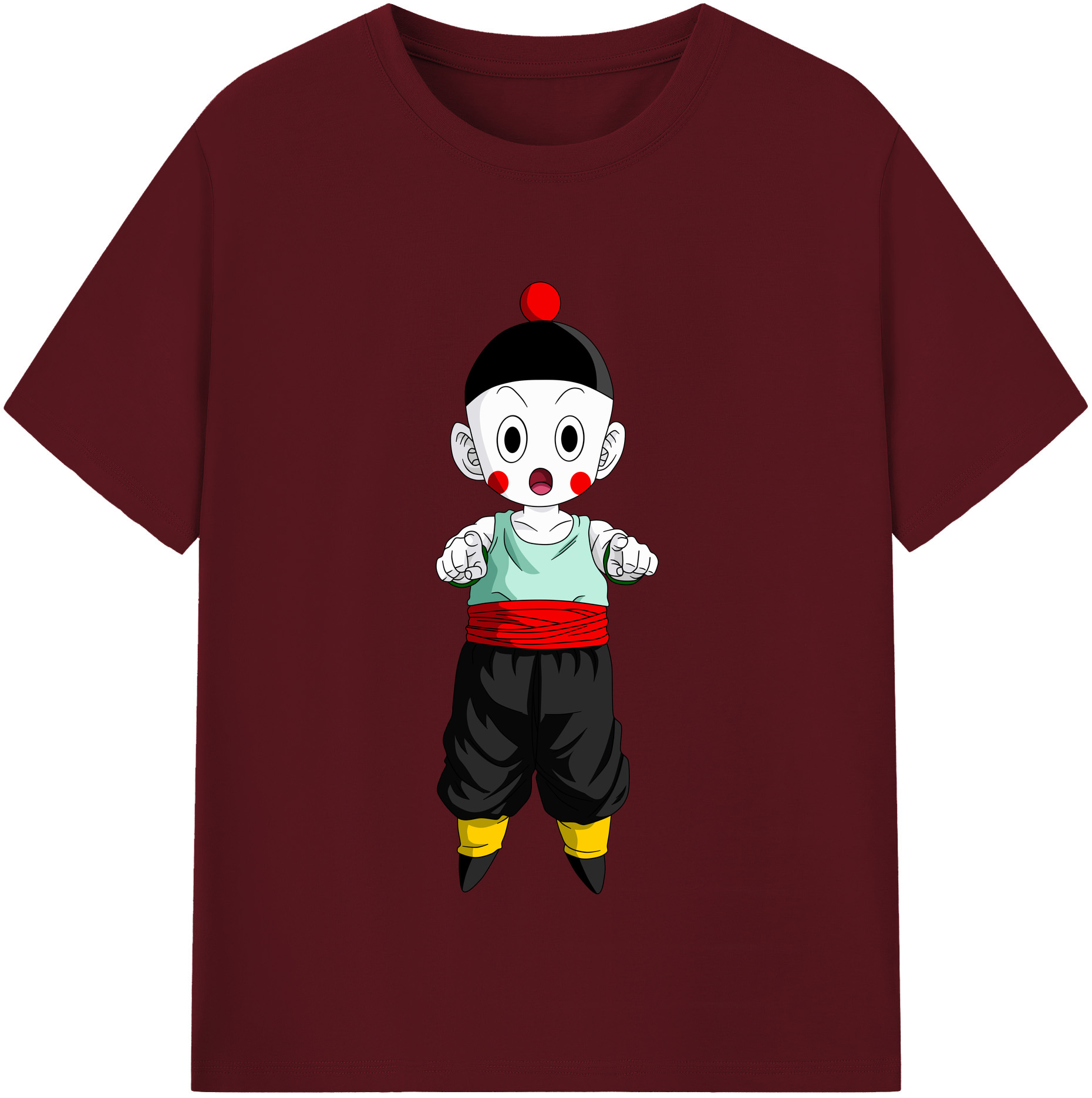 （画像用） ドラゴンボール 餃子（チャオズ）DRAGON BALL Chaoz 綿100％半袖Tシャツ（フロントプリント）